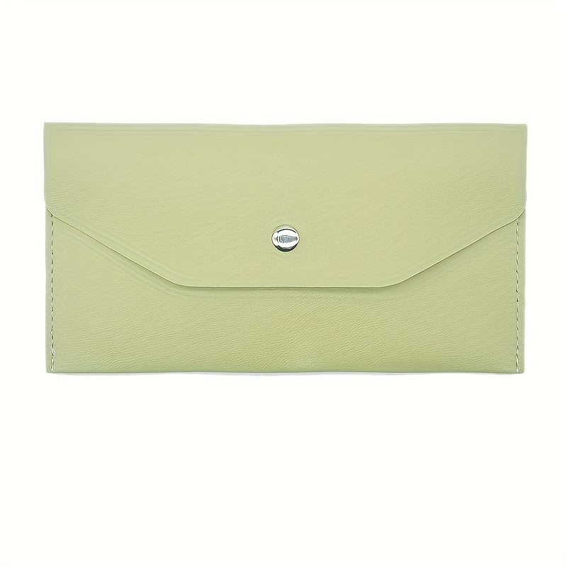 Money Envelope Wallet - Reusable Multi-Functional Card Holder with Button Closure, Multiple Compartments for Cash & Cards, Minimalist Solid Color Design, Casual Wallet for Everyday Use, Personal Finance | Minimalist Wallet | Interior Compartments, Small W