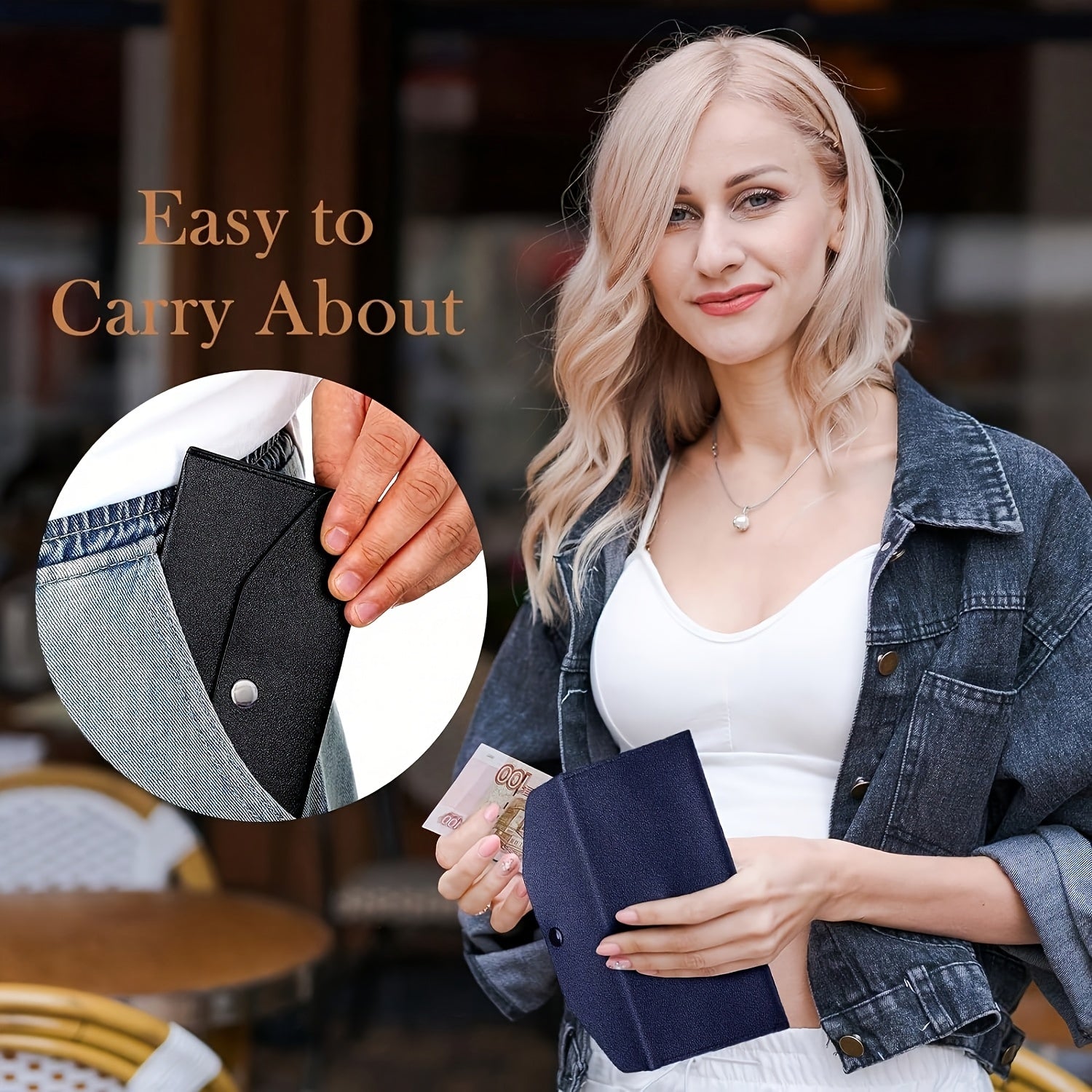 Money Envelope Wallet - Reusable Multi-Functional Card Holder with Button Closure, Multiple Compartments for Cash & Cards, Minimalist Solid Color Design, Casual Wallet for Everyday Use, Personal Finance | Minimalist Wallet | Interior Compartments, Small W