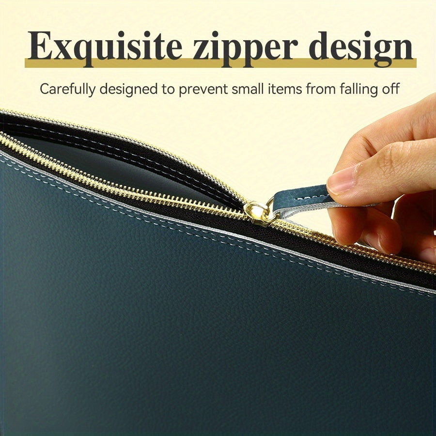 Large Capacity A4 Document Bag, Exquisite Zipper Anti-Fall, Multi-Color Optional Business Office Data Storage Bag