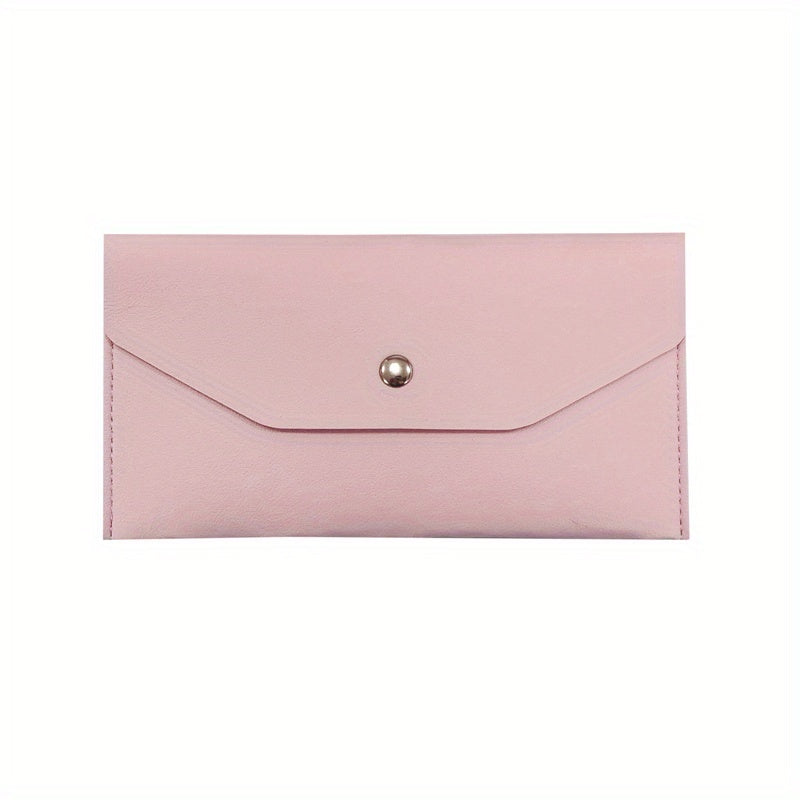 Money Envelope Wallet - Reusable Multi-Functional Card Holder with Button Closure, Multiple Compartments for Cash & Cards, Minimalist Solid Color Design, Casual Wallet for Everyday Use, Personal Finance | Minimalist Wallet | Interior Compartments, Small W