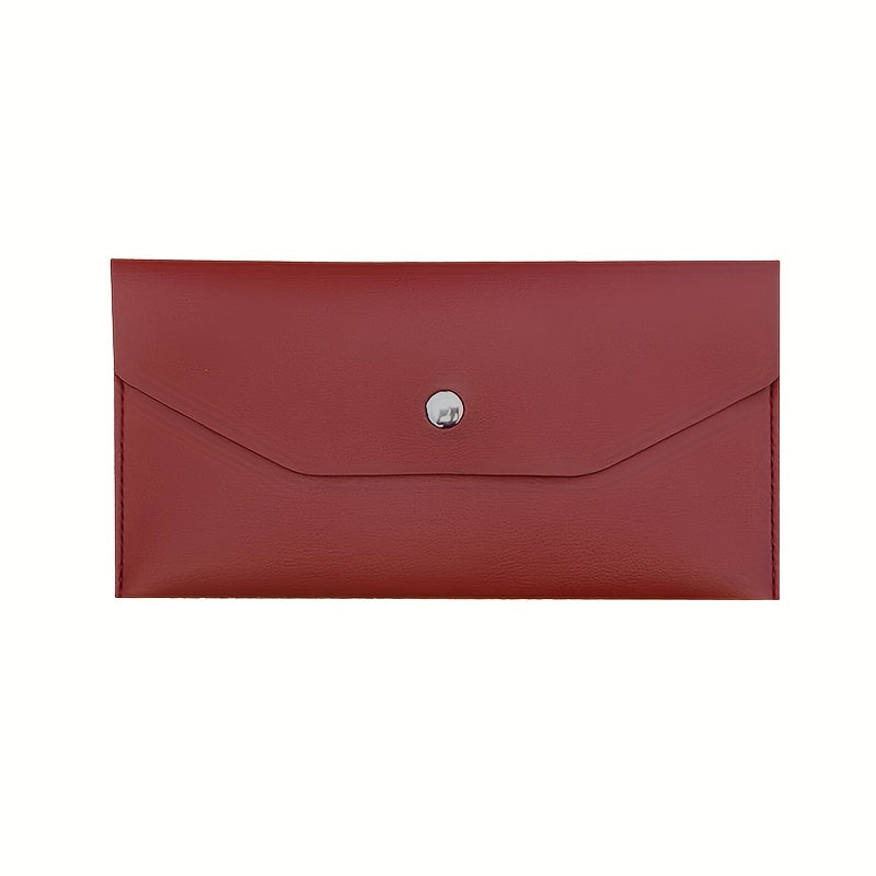 Money Envelope Wallet - Reusable Multi-Functional Card Holder with Button Closure, Multiple Compartments for Cash & Cards, Minimalist Solid Color Design, Casual Wallet for Everyday Use, Personal Finance | Minimalist Wallet | Interior Compartments, Small W