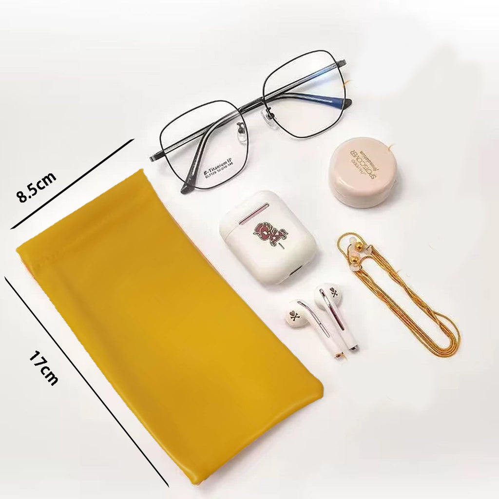 4pcs Set of Soft Fashion Eyeglass Cases, Daily Portable Squeeze-Top Glasses Boxes, Easy Solid-Colored Eyewear Storage Bags, Suitable for Fashion Glasses, Sunglasses, Reading Glasses And Glasses Additions